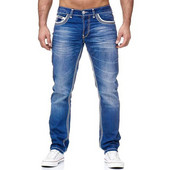 Igapäevased Bastic Solid Stretch Straight Teksad Meeste Vuntsiefektiga Taskud Denim Cargo Püksid Vabaaja vabad Pantalones Hombre püksid