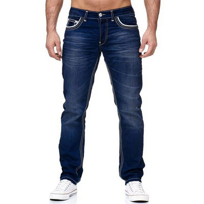 Igapäevased Bastic Solid Stretch Straight Teksad Meeste Vuntsiefektiga Taskud Denim Cargo Püksid Vabaaja vabad Pantalones Hombre püksid