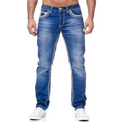 Igapäevased Bastic Solid Stretch Straight Teksad Meeste Vuntsiefektiga Taskud Denim Cargo Püksid Vabaaja vabad Pantalones Hombre püksid