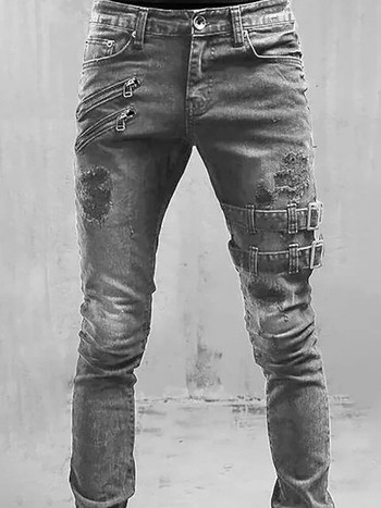 Ανδρικά Skinny Jeans Slim Fit Pencil Παντελόνια Casual Biker Παντελόνια Streetwear Υψηλής ποιότητας τζιν Ανδρικά ρούχα