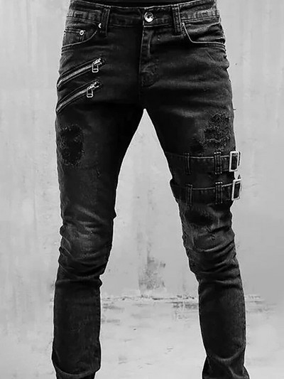 Ανδρικά Skinny Jeans Slim Fit Pencil Παντελόνια Casual Biker Παντελόνια Streetwear Υψηλής ποιότητας τζιν Ανδρικά ρούχα