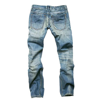 Модни скъсани носталгични дънки с копчета Мъжки панталони Прави тесни памучни висококачествени ежедневни дънкови панталони Мъжки дънки