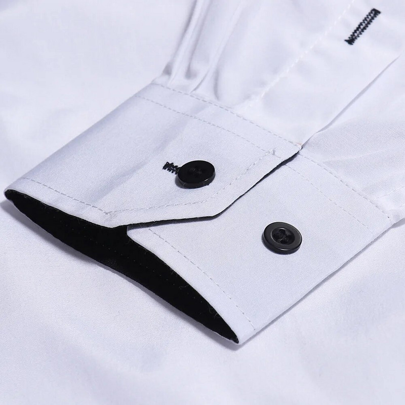 Vakarų kaubojų balti marškiniai Vyriški laisvalaikio Slim Fit ilgomis rankovėmis socialiniai marškinėliai vakarėliui Vyriški drabužiai Camisetas Masculina Nauja