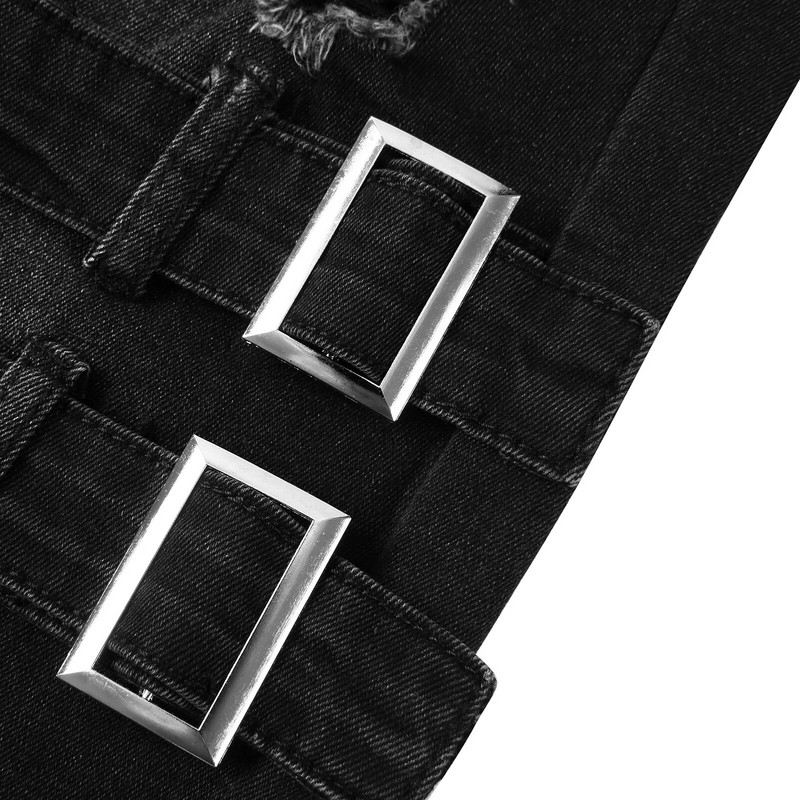 Ravne traperice Muške punk uske traper hlače proljeće ljeto Boyfriend traperice Streetwear Zipper Slim Fit crne gotičke hlače