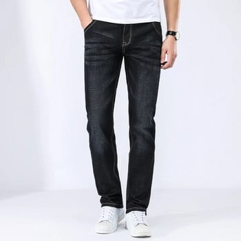 Κλασικό ανδρικό ίσιο τζιν 2022 Homme Pantalon Streetwear Απαλό Μαύρο Μπλε Ανδρικό τζιν Masculino