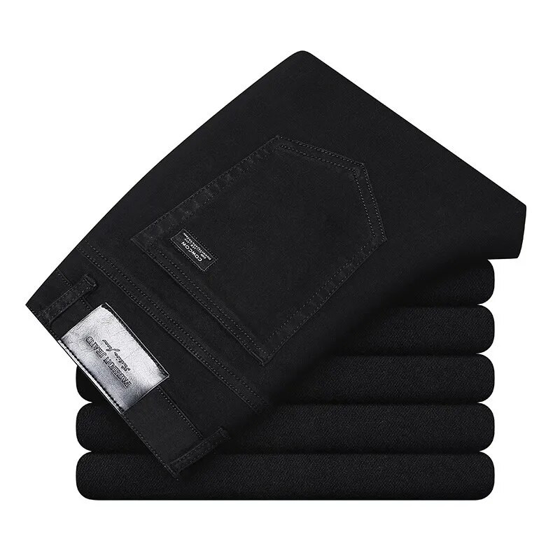 2022. aasta klassikalised meeste sirged teksad Homme Pantalon tänavarõivad, pehmed must sinised maskuliino teksapüksid meeste püksid