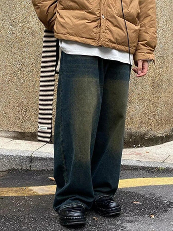 Ρετρό vintage τζιν για άντρες Y2k Street Hip-Hop Φαρδύ παντελόνι με ίσιο πόδι Τάσεις Ρετρό ανδρικά ρούχα