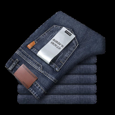 Μπλε Stretch τζιν παντελόνι Ανδρικά τζιν Άνοιξη φθινόπωρο Ανδρικά Smart Jeans Ανδρικά Κλασικά Τζιν Business Fashion ίσια κανονική