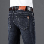 Ανδρικά τζιν Stretch 2023 Άνοιξη Καλοκαίρι Νέα Μόδα Casual Business Classic Αντρικά ρούχα Μπλε μαύρο τζιν παντελόνι