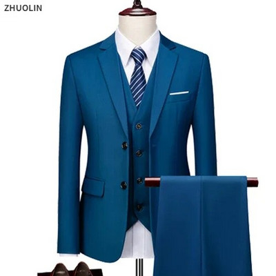 Costume de nuntă pentru bărbați Set de sacouri elegante 3 piese de lux de afaceri formale veste pantaloni paltoane complete 2022 jachete transport gratuit