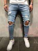 Traperice za muškarce Modne uske poderane traper hlače Biker Visokokvalitetne muške uske ležerne muške hlače Hip Hop Jogging jean homme