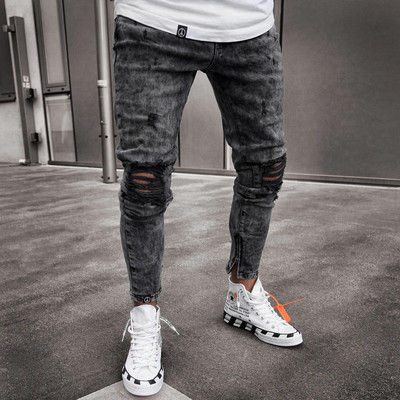 Traperice za muškarce Modne uske poderane traper hlače Biker Visokokvalitetne muške uske ležerne muške hlače Hip Hop Jogging jean homme