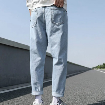 Ανδρικό τζιν Αντρικό παντελόνι Απλό σχέδιο Υψηλής ποιότητας Άνετο, όλα τα ταιριαστά Φοιτητικά Καθημερινά Casual Κορεάτικη μόδα Ulzzang Ins Plus Size 5XL