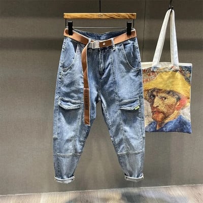 2023 Νέο Φθινόπωρο Ανδρικά ρούχα Vintage Τζιν Τζιν Παντελόνια μάρκας Ανδρικά ανοιχτό μπλε Μόδα Ανδρικά ρούχα με μολύβι παντελόνι