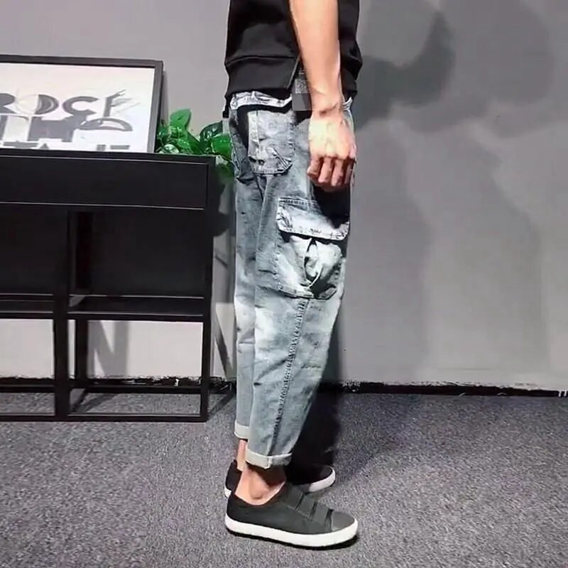 2023 Νέο Φθινόπωρο Ανδρικά ρούχα Vintage Τζιν Τζιν Παντελόνια μάρκας Ανδρικά ανοιχτό μπλε Μόδα Ανδρικά ρούχα με μολύβι παντελόνι