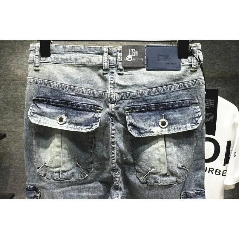 2023 Νέο Φθινόπωρο Ανδρικά ρούχα Vintage Τζιν Τζιν Παντελόνια μάρκας Ανδρικά ανοιχτό μπλε Μόδα Ανδρικά ρούχα με μολύβι παντελόνι