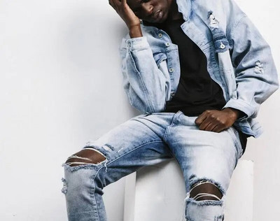 Madingi Džinsai Vyriški Kietai Plyšę Skausmingi Išskalbti Sutempti Džinsai Vyriški laisvalaikio Harajuku Viršutiniai drabužiai Hip Hop Slim Fit Džinsinės kelnės