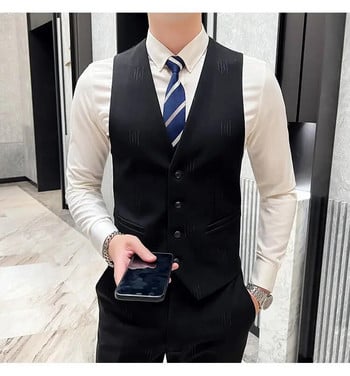 Κοστούμι Ανδρικό Επίσημο Φόρεμα Slim-fit Casual Business Συνέντευξη Νυφικό Κοστούμι τριών τεμαχίων