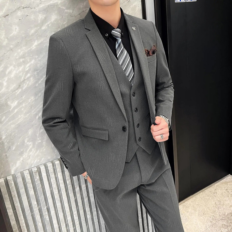 Ülikond Meeste pidulik kleit Liibuv vabaaja äriintervjuu Pulmakleit ülikond Kolmeosaline ülikond