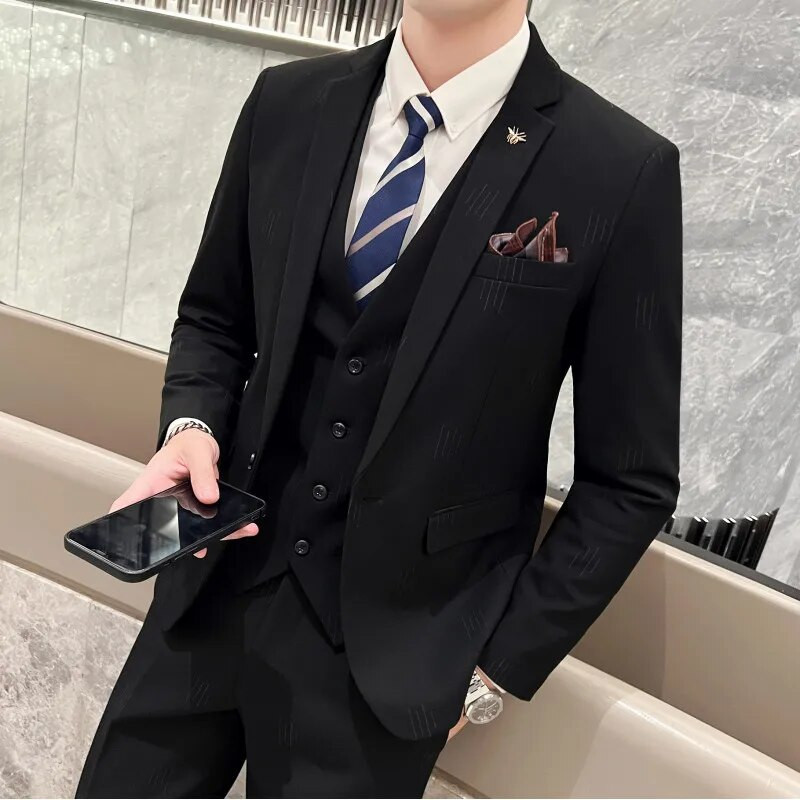 Ülikond Meeste pidulik kleit Liibuv vabaaja äriintervjuu Pulmakleit ülikond Kolmeosaline ülikond