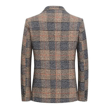 Νέα φθινοπωρινά ανδρικά καρό σακάκια κοστούμια μπουφάν Ανδρικά κορεάτικα παλτό σλέιζερ Ανοιξιάτικα επαγγελματικά Casual Slim Fit Blazers Ανδρικά ρούχα