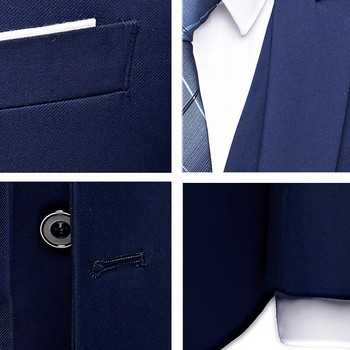 Σετ μπλέιζερ 3 τεμάχια ανδρικό κοστούμι γάμου 2 Κομψό, πολυτελές παντελόνι με πλήρες παλτό, Σχέδιο παντελόνι τελευταίας τεχνολογίας Business 2023 Slim Fit παντελόνι σακάκι