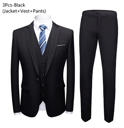 3-osaline bleiserite komplekt, 2-osaline meeste pulmaülikond, elegantne luksuslik täismantliga vestipüksid, uusim äri 2023. aasta Slim Fit jakkpüksid