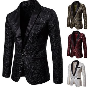 Ανδρικό φλοράλ κοστούμι για πάρτι Κομψό βραδινό σακάκι Wedding Blazer Prom Tuxedo