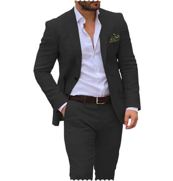 Ανδρικά κοστούμια Blazer Σετ Παντελόνια Ανδρικό Slim Gentleman Customized Two Piece 2023 Groom Tuxedo Male Homme Wedding (Blazer+Pants)