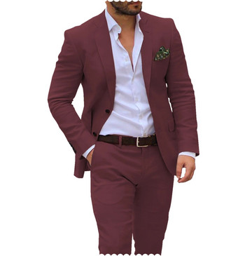 Ανδρικά κοστούμια Blazer Σετ Παντελόνια Ανδρικό Slim Gentleman Customized Two Piece 2023 Groom Tuxedo Male Homme Wedding (Blazer+Pants)