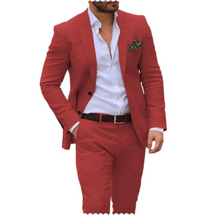 Ανδρικά κοστούμια Blazer Σετ Παντελόνια Ανδρικό Slim Gentleman Customized Two Piece 2023 Groom Tuxedo Male Homme Wedding (Blazer+Pants)
