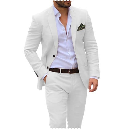 Ανδρικά κοστούμια Blazer Σετ Παντελόνια Ανδρικό Slim Gentleman Customized Two Piece 2023 Groom Tuxedo Male Homme Wedding (Blazer+Pants)