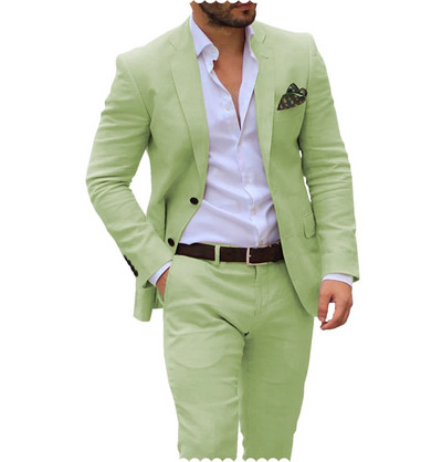 Ανδρικά κοστούμια Blazer Σετ Παντελόνια Ανδρικό Slim Gentleman Customized Two Piece 2023 Groom Tuxedo Male Homme Wedding (Blazer+Pants)