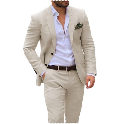 Ανδρικά κοστούμια Blazer Σετ Παντελόνια Ανδρικό Slim Gentleman Customized Two Piece 2023 Groom Tuxedo Male Homme Wedding (Blazer+Pants)
