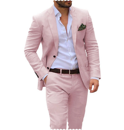 Ανδρικά κοστούμια Blazer Σετ Παντελόνια Ανδρικό Slim Gentleman Customized Two Piece 2023 Groom Tuxedo Male Homme Wedding (Blazer+Pants)