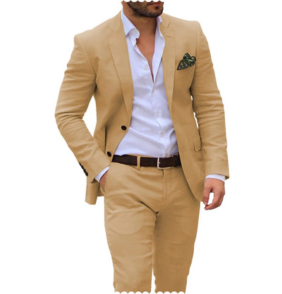 Ανδρικά κοστούμια Blazer Σετ Παντελόνια Ανδρικό Slim Gentleman Customized Two Piece 2023 Groom Tuxedo Male Homme Wedding (Blazer+Pants)