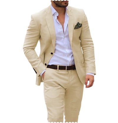 Ανδρικά κοστούμια Blazer Σετ Παντελόνια Ανδρικό Slim Gentleman Customized Two Piece 2023 Groom Tuxedo Male Homme Wedding (Blazer+Pants)