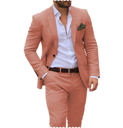 Ανδρικά κοστούμια Blazer Σετ Παντελόνια Ανδρικό Slim Gentleman Customized Two Piece 2023 Groom Tuxedo Male Homme Wedding (Blazer+Pants)