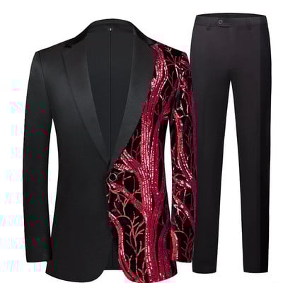 Suures suuruses meeste vabaaja tantsukombinatsioonid, litrid, butiik Mood, bleiser, ühe rinnaga ülikond peigmees smoking pulmakomplektid rõivad mood