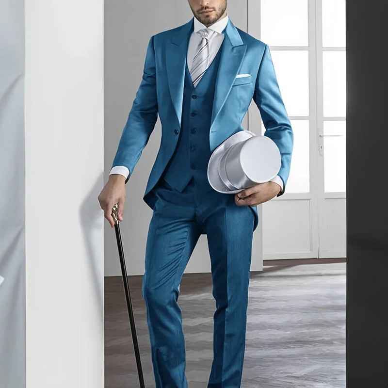 Κοστούμια Ανδρικά σμόκιν Φορτάκι Επίσημο Φόρεμα 3 τεμαχίων Κοστούμια Swallow φράκο Ανδρικό σακάκι γιλέκο παντελόνι πάρτι γάμου χορού Magic Perform