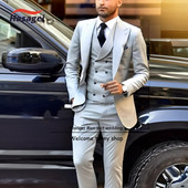 Ανδρικό κοστούμι μόδας 3 τεμαχίων Σμόκιν Γαμπρού γάμου Επίσημα επαγγελματικά ρούχα εργασίας Κομψό ανδρικό ντύσιμο