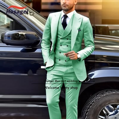 Ανδρικό κοστούμι μόδας 3 τεμαχίων Σμόκιν Γαμπρού γάμου Επίσημα επαγγελματικά ρούχα εργασίας Κομψό ανδρικό ντύσιμο