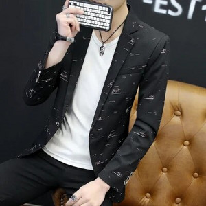 Ανδρικό σακάκι με λουλουδάτο στάμπα με λεπτή εφαρμογή Ανδρικό μοντέρνο ανδρικό ρουχισμό κοστούμι συν το μέγεθος Αντρικό μπλέιζερ αρσενικό