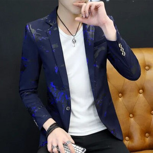 Ανδρικό σακάκι με λουλουδάτο στάμπα με λεπτή εφαρμογή Ανδρικό μοντέρνο ανδρικό ρουχισμό κοστούμι συν το μέγεθος Αντρικό μπλέιζερ αρσενικό