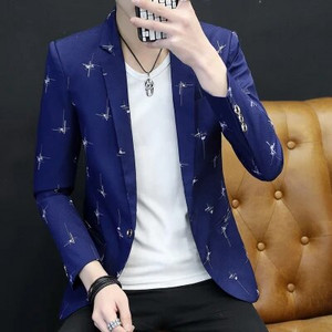 Ανδρικό σακάκι με λουλουδάτο στάμπα με λεπτή εφαρμογή Ανδρικό μοντέρνο ανδρικό ρουχισμό κοστούμι συν το μέγεθος Αντρικό μπλέιζερ αρσενικό