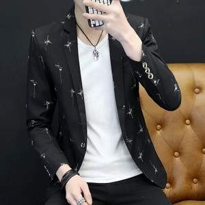 Ανδρικό σακάκι με λουλουδάτο στάμπα με λεπτή εφαρμογή Ανδρικό μοντέρνο ανδρικό ρουχισμό κοστούμι συν το μέγεθος Αντρικό μπλέιζερ αρσενικό