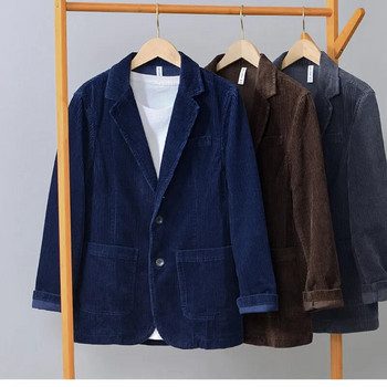 Φθινόπωρο 2023 Νέα Casual 100% βαμβακερά κοτλέ κοστούμια σαφάρι για άντρες Ενδύματα μονόχρωμα σακάκια ανδρικά μπουφάν Oversize BL1009