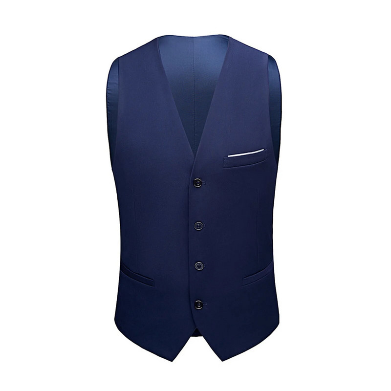 Κοστούμι που χωρίζει όλα τα ταιριαστά Επαγγελματικό κοστούμι μακρυμάνικο Υπέροχο μακρύ παντελόνι αμάνικο γιλέκο 3 τεμαχίων σετ για γάμο