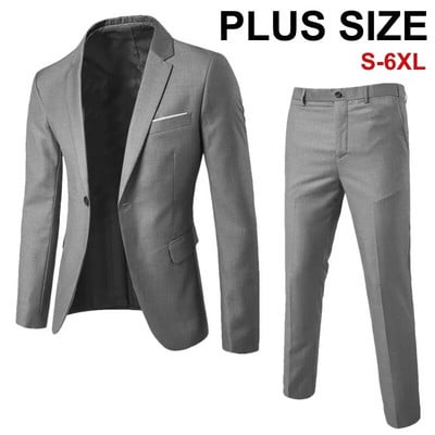 Business Elegant Men Suits Jacket Turn-down Collar Korean Slim Men`s Blazer Career Wedding Suits Male Outfit Plus Size S-6XL