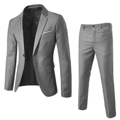 Üzleti elegáns férfi öltönyök kabát lehajtható gallér Koreai vékony férfi blézer karrier esküvői öltöny Férfi ruházat S-6XL nagy méretű